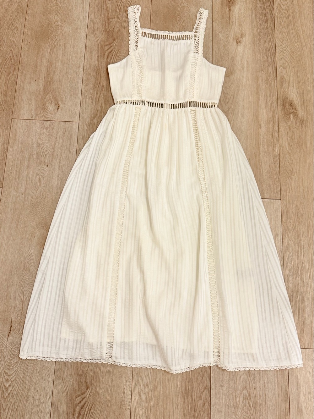 House of Harlow 1960 Cream Crochet-Trim Sundress